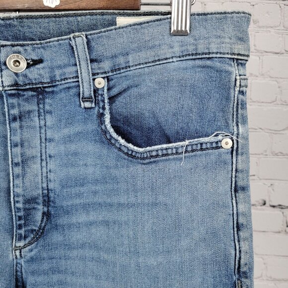 Rag & Bone Blue Denim Fit 2 Slim Straight Distressed Stretch Jeans 34x32 - Picture 11 of 16